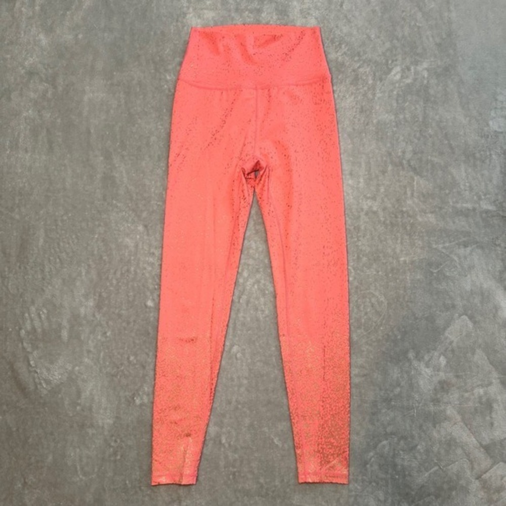 Buffbunny Pink Rose Gold Legging Pants Women Size S High Rise Workout Activewear
